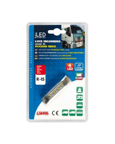 Luce ingombro a 4 Led, 12 24V - Rosso