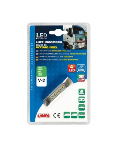 Luce ingombro a 4 Led, 12 24V - Verde