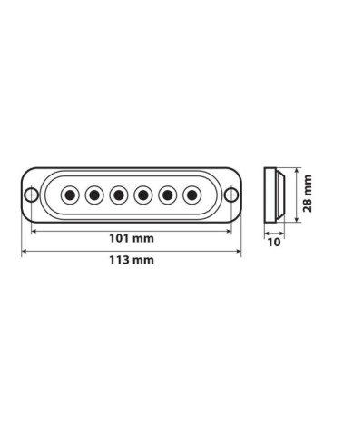 Luce strobo multifunzione a 6 Led, 12 24V - Bianco