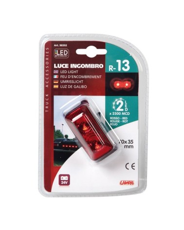 Luce ingombro a 2 Led, 24V - Rosso