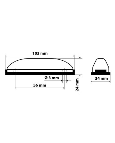 Luce ingombro a 4 Led, 24V - Bianco