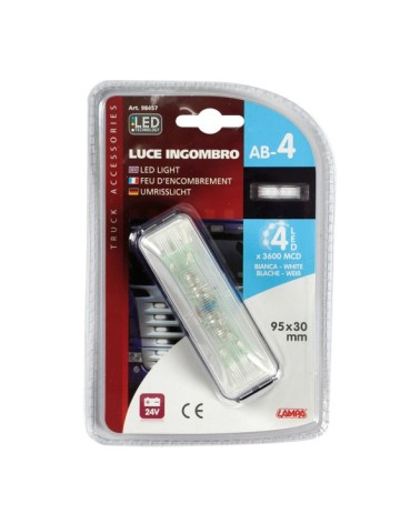 Luce ingombro a 4 Led, 24V - Bianco