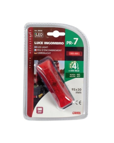 Luce ingombro a 4 Led, 24V - Rosso