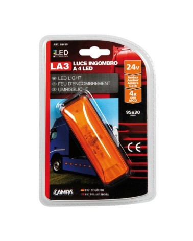 Luce ingombro a 4 Led, 24V - Arancio