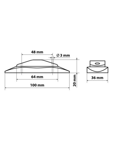 Luce decorativa a 2 Led, 24V - Arancio