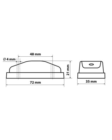 Luce decorativa a 2 Led, 24V - Arancio