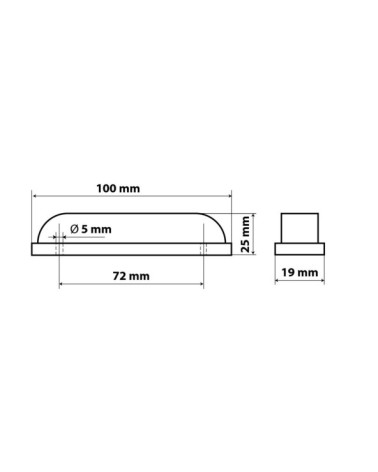 Luce decorativa a 6 Led, 24V - Bianco