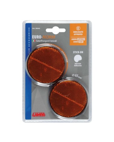 Euro-Norm, catarifrangenti rotondi - d. 65 mm - Arancio