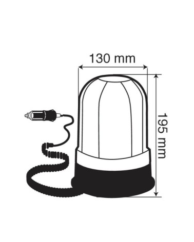 RH-2, luce di segnalazione alogena con base magnetica e ventosa, 12 24V