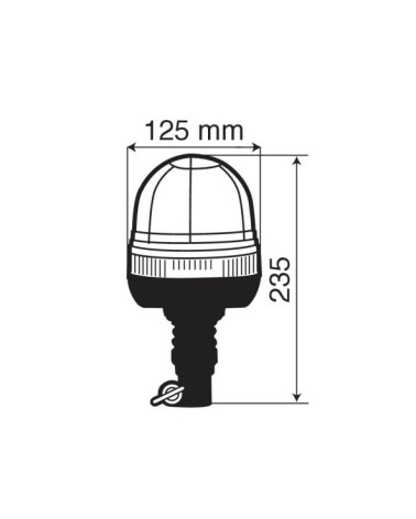 RH-3, luce di segnalazione alogena con base flessibile e attacco DIN, 12 24V