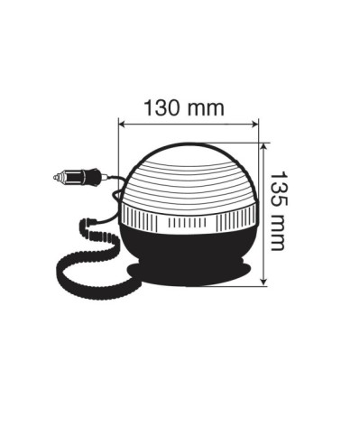 RH-4, luce di segnalazione alogena con base magnetica e ventosa, 12 24V