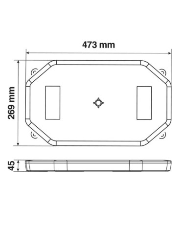 Barra lampeggiante arancio a 64 led, 10 30V - Base magnetica