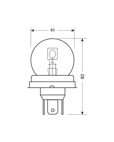 24V Lampada asimmetrica biluce - R2 - 50 55W - P45t - 1 pz  - Scatola