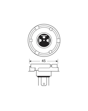 24V Lampada asimmetrica biluce - R2 - 50 55W - P45t - 1 pz  - Scatola