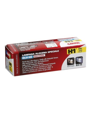 24V Lampada alogena Blu-Xe - dal H1 - 100W - P14,5s - 1 pz  - Scatola