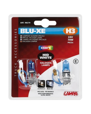 24V Lampada alogena Blu-Xe - H3 - 70W - PK22s - 2 pz  - Scatola