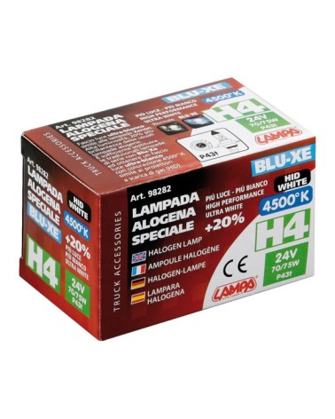 24V Lampada alogena Blu-Xe - H4 - 70 75W - P43t - 1 pz  - Scatola