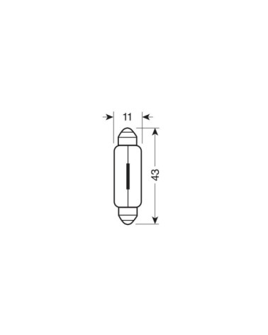 24V Lampada siluro - 11x43 mm - 18W - SV8,5-8 - 2 pz  - D Blister