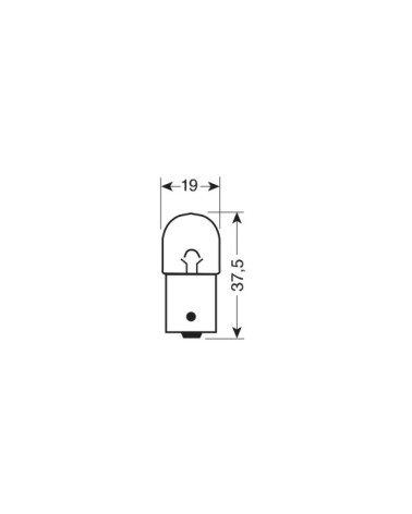 24V Lampada sferica - R5W - 5W - BA15s - 2 pz  - D Blister