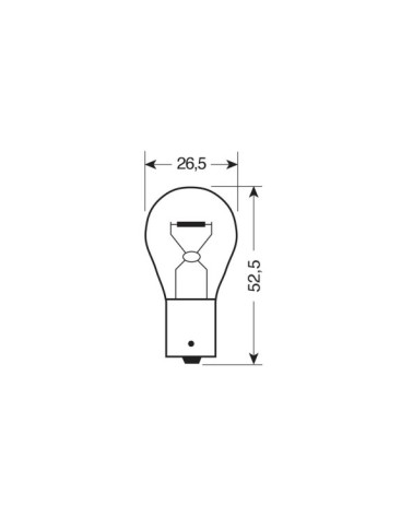 24V Lampada 1 filamento - PY21W - 21W - BAU15s - 2 pz  - D Blister - Arancio