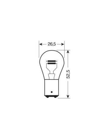 24V Lampada 2 filamenti - P21 5W - 21 5W - BAY15d - 2 pz  - D Blister