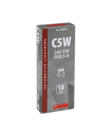 24V Lampada siluro - C5W - 11x35 mm - 5W - SV8,5-8 - 10 pz  - Scatola