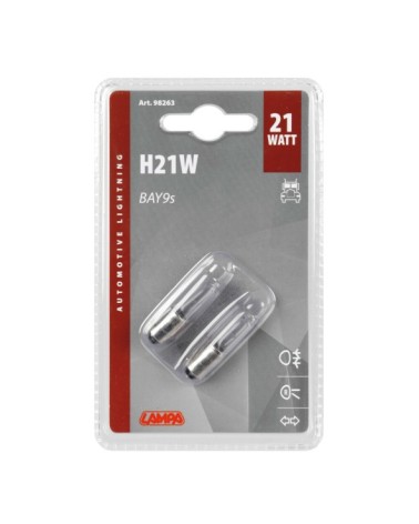 24V Lampada alogena micro - H21W - 21W - BAY9s - 2 pz  - D Blister