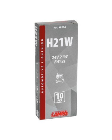 24V Lampada alogena micro - H21W - 21W - BAY9s - 10 pz  - Scatola