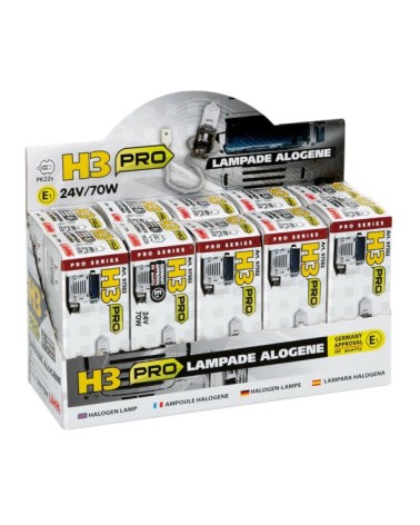 24V Lampada alogena Pro - H3 - 70W - PK22s - 1 pz  - Scatola