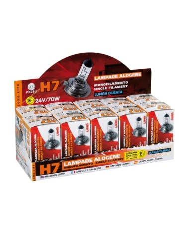 24V Lampada alogena Long Life - H7 - 70W - PX26d - 1 pz  - Scatola