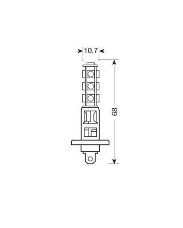 24 28V Hyper-Led 39 - 13 SMD x 3 chips - dal H1 - P14,5s - 1 pz  - D Blister - Bianco