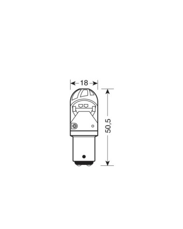 9 30V Mega-Led HP-4 - 4 SMD x 1 chip - dal P21 5W - BAY15d - 1 pz  - D Blister - Rosso