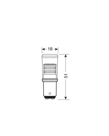 12 28V Mega-Led 48 - 48 SMD x 1 chip - dal P21 5W - BAY15d - 1 pz  - D Blister - Bianco