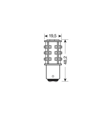 24 28V Hyper-Led 39 - 39 SMD x 1 chips - dal P21 5W - BAY15d - 1 pz  - D Blister - Bianco - Doppia polarità