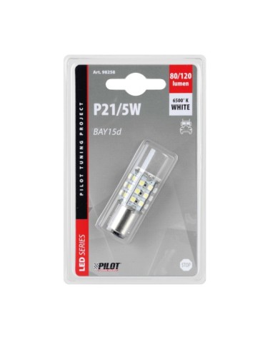 24 28V Hyper-Led 39 - 39 SMD x 1 chips - dal P21 5W - BAY15d - 1 pz  - D Blister - Bianco - Doppia polarità