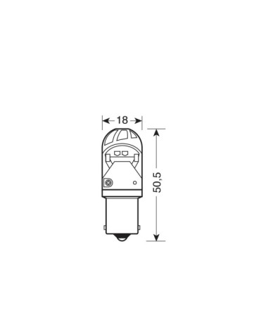 10 28V Mega-Led HP-4 - 4 SMD x 1 chip - dal P21W - BA15s - 1 pz  - D Blister - Rosso