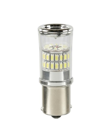 12 28V Mega-Led 48 - 48 SMD x 1 chip - dal P21W - BA15s - 1 pz  - D Blister - Bianco - Doppia polarità