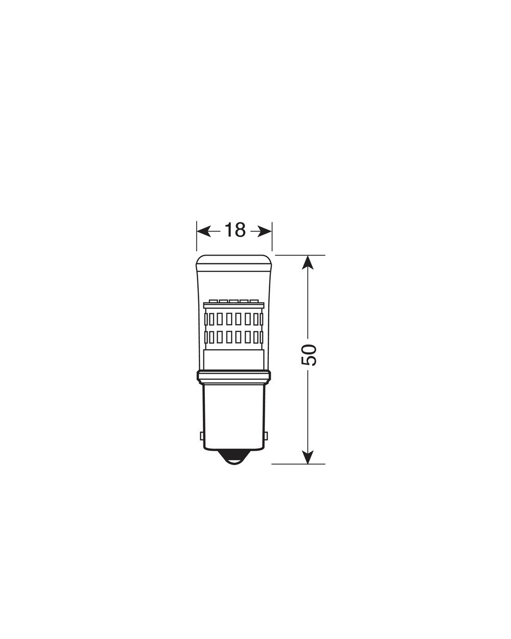 Lampa 24/28V Hyper-Led 12 - 4 SMD x 3 chips - (P21W) 