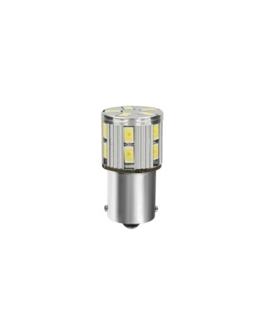 10 30V Mega-Led 17 - 17 SMD x 1 chip - dal P21W - BA15s - 1 pz  - D Blister - Bianco - Doppia polarità - Resistenza incorporata