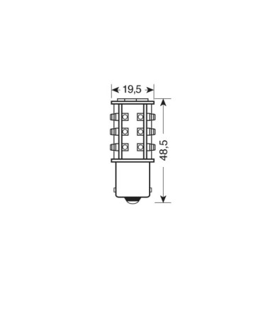 24 28V Hyper-Led 39 - 39 SMD x 1 chips - dal P21W - BA15s - 1 pz  - D Blister - Bianco - Doppia polarità