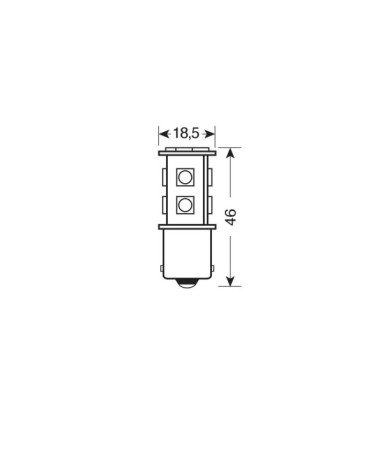 24 28V Hyper-Led 33 - 11 SMD x 3 chips - dal P21W - BA15s - 1 pz  - D Blister - Bianco - Doppia polarità