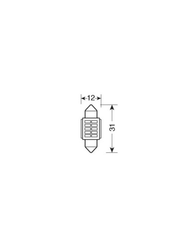 10 30V Mega-Led 10 - 10 SMD x 1 chip - 12x31 mm - SV8,5-8 - 1 pz  - D Blister - Bianco - Doppia polarità - Resistenza incorporat