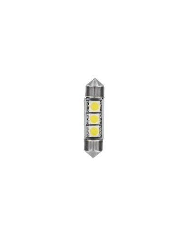 24 28V Hyper-Led 9 - 3 SMD x 3 chips - dal C5W - 10x36 mm - SV8,5-8 - 2 pz  - Scatola - Bianco - Doppia polarità