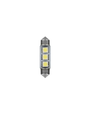 24 28V Hyper-Led 9 - 3 SMD x 3 chips - 10x39 mm - SV8,5-8 - 20 pz  - D Blister - Bianco - Doppia polarità