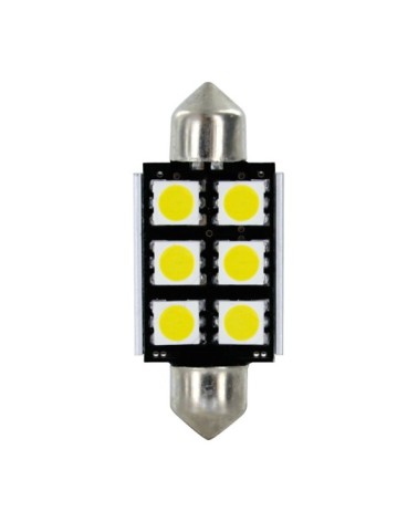 24 30V Hyper-Led 18 - 6 SMD x 3 chips - 15x39 mm - SV8,5-8 - 2 pz  - D Blister - Bianco - Doppia polarità