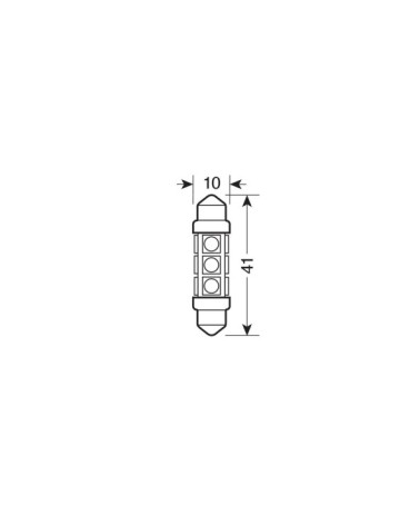 24 30V Hyper-Led 36 - 12 SMD x 3 chips - 11x41 mm - SV8,5-8 - 20 pz  - Sacchetto - Bianco - Doppia polarità