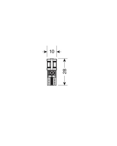 10 32V Mega-Led 9 - 9 SMD x 1 chip - dal T10 - W2,1x9,5d - 2 pz  - D Blister - Bianco - Doppia polarità - Resistenza incorporata