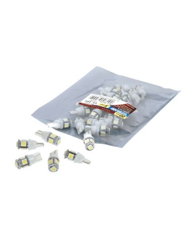 24 28V Hyper-Led 15 - 5 SMD x 3 chips - dal T10 - W2,1x9,5d - 20 pz  - Busta - Bianco - Doppia polarità