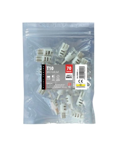 24 28V Mega-Led 3 - 3 SMD x 1 chip - dal T10 - W2,1x9,5d - 20 pz  - Busta - Bianco - Doppia polarità