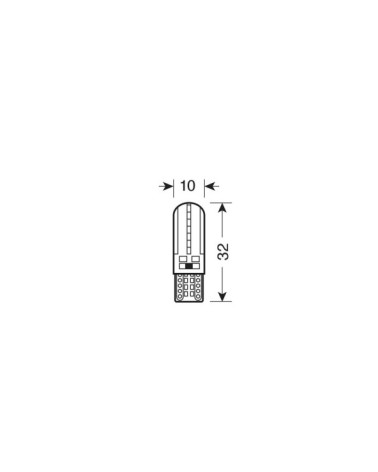 24 30V Mega-Led 24 - 2 SMD x 12 chip - dal T10 - W2,1x9,5d - 20 pz  - Busta - Bianco